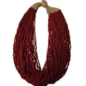 HOLD for akumjeri - Vintage African Coral Beaded Necklace - Excellent Condition
